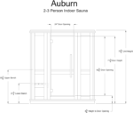 Sauna de interior Auburn para 2-3 personas – Puerta compacta y elegante / Calentador inteligente KIP de 6 kW + Fenix - Imagen 11