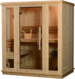 Sauna de interior Auburn para 2-3 personas – Puerta compacta y elegante / Calentador inteligente KIP de 6 kW + Fenix - Imagen 3