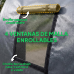 Carpa garaje portátil Outsunny de 3 x 6 m, impermeable, con protección UPF 30+, puerta enrollable con cremalleras y 4 ventanas - Imagen 7