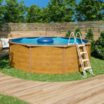 Piscina elevada de acero redonda CANYON (acabado efecto madera) – Ø 4,55 x 1,20 m