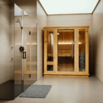 Sauna de interior Auburn para 2-3 personas – Puerta compacta y elegante / Calentador inteligente KIP de 6 kW + Fenix - Imagen 2