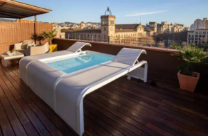 Genérico Piscinas y spas Piscina Mariposa con Tumbonas GRE - Set Familiar Premium