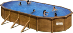 Piscina ovalada de acero Mauritius, 5 x 3 x 1,32 m, acabado efecto madera - Imagen 3