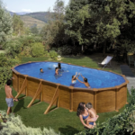 Piscina ovalada de acero Mauritius, 5 x 3 x 1,32 m, acabado efecto madera - Imagen 7