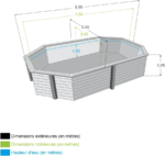 Piscina de madera Ubbink Olympia 5,00 x 3,50 x - Imagen 9