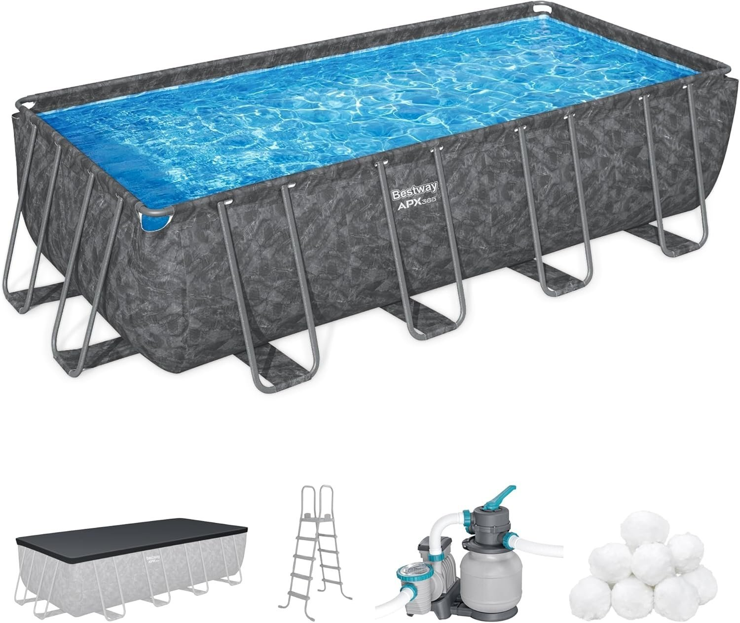 download - 2026-07-21T144322.032 Set de piscina rectangular elevada Bestway APX 365 de 52 pulgadas - Imagen 1