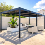 Pérgola bioclimática 3x6m Lamas de aluminio y acero