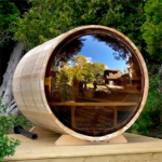 Sauna de madera tradicional para exteriores Saunaones (modelo Barrel Sauna Serenity Nature Air 4) - Imagen 2