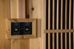 Sauna de interior Auburn para 2-3 personas – Puerta compacta y elegante / Calentador inteligente KIP de 6 kW + Fenix - Imagen 10