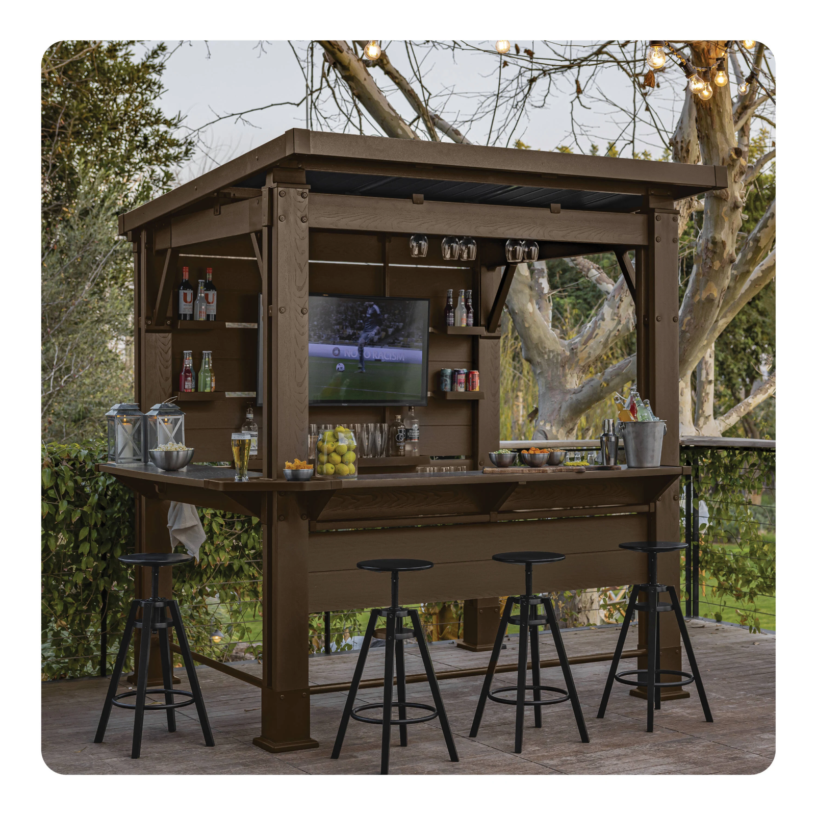 download (77) Gazebo tipo bar para exteriores Keter Signature Collection de resina (7,5' x 6,5') - Imagen 1